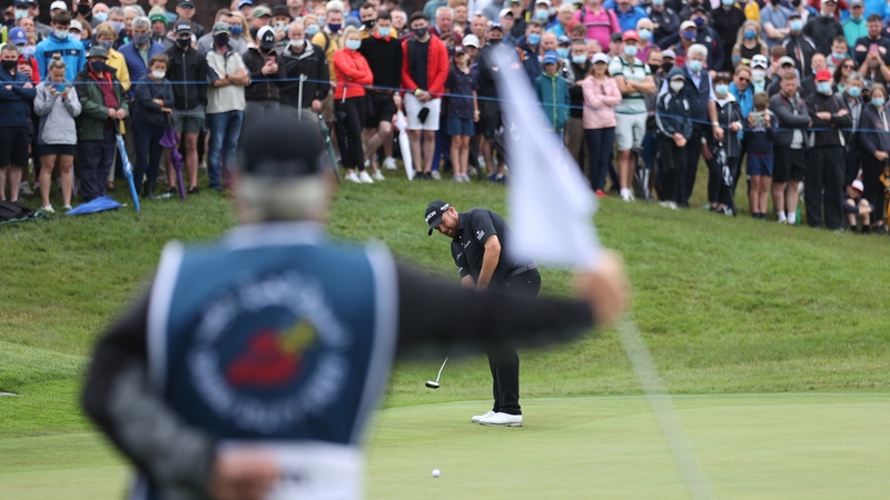 Shane Lowry on the final green in Kilkenny - next stop The Open