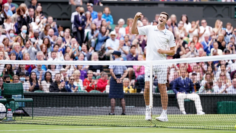 Hubert Hurkacz celebrates