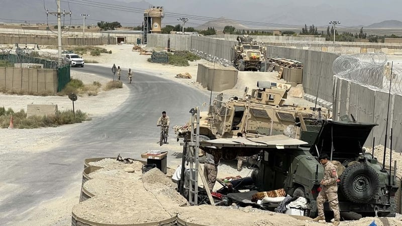 Afghan troops keep watch after US forces left Bagram Air Base, north of Kabul