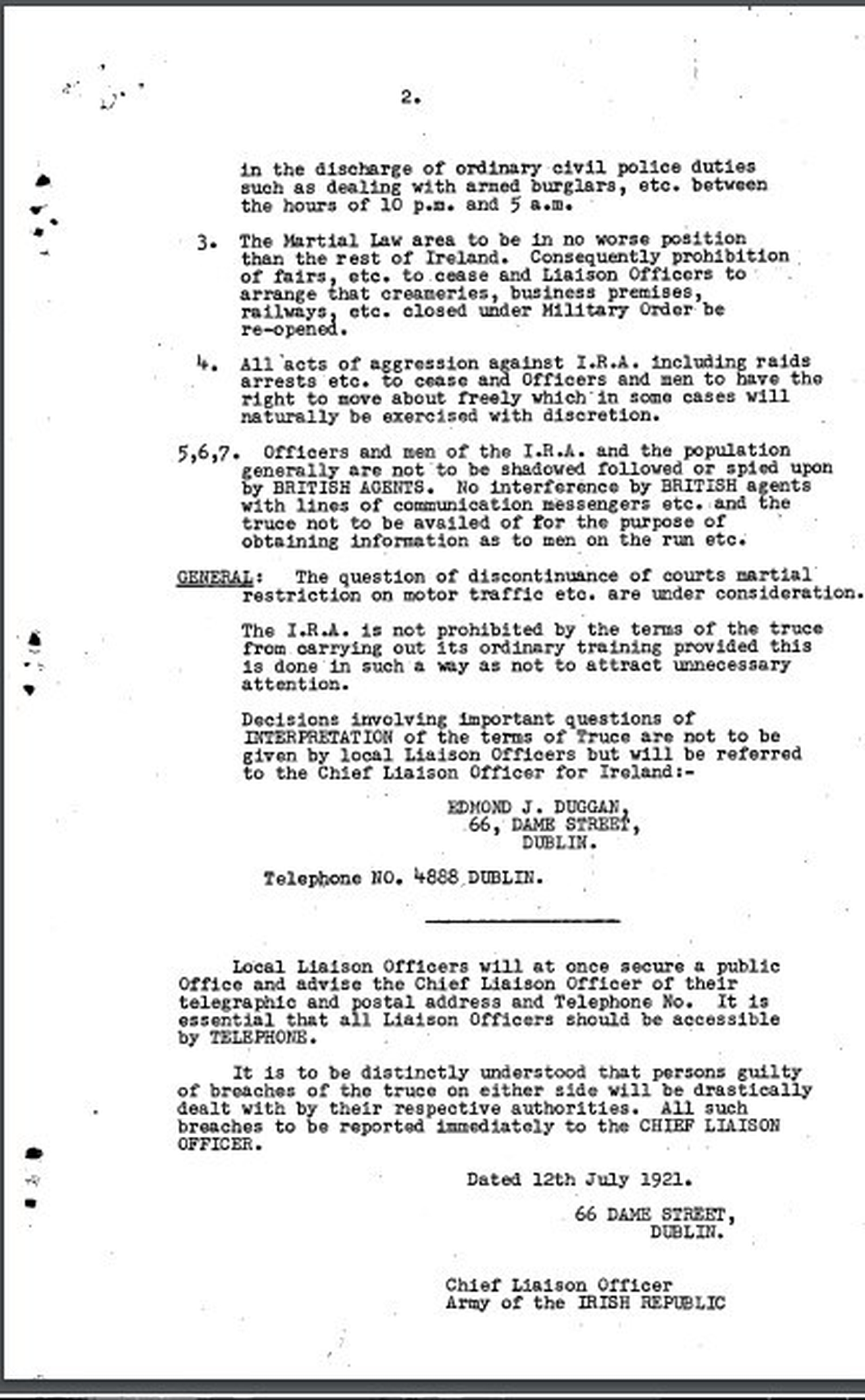 ... before becoming the final instructions issued to IRA officers across the land. (Credit: Bureau Collection in Military Archives)