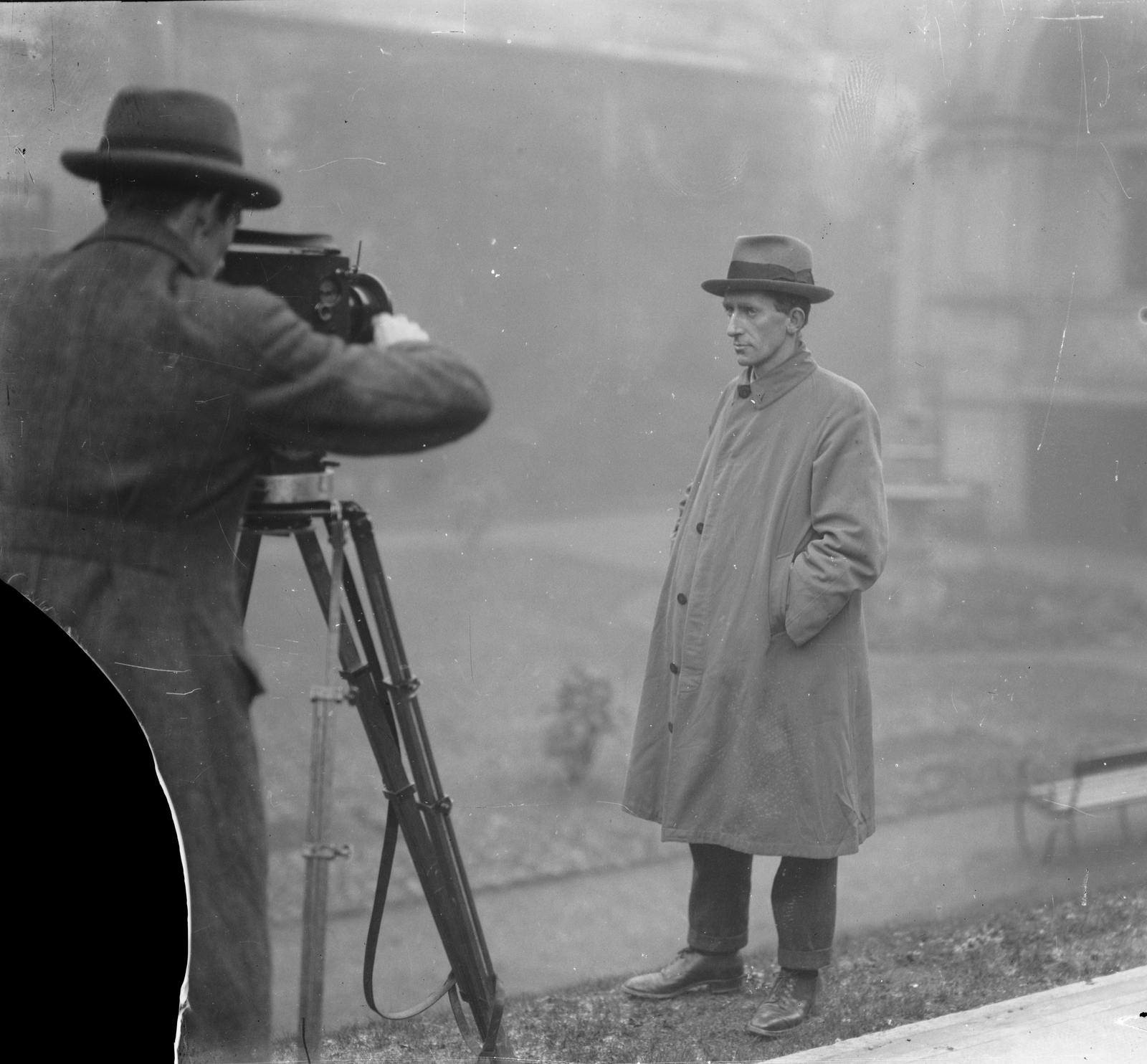 SECRET NO MORE: IRA Chief of Staff Richard Mulcahy is filmed by Pathé News. (Credit: National Library of Ireland)