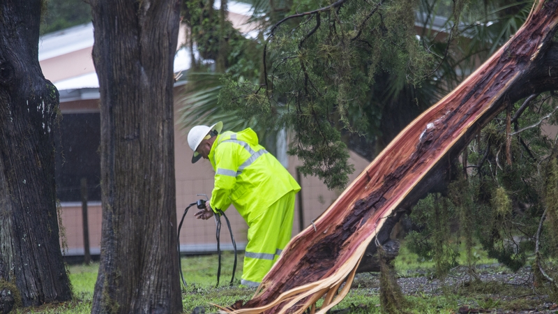 Sustained winds of 100km per hour have been recorded