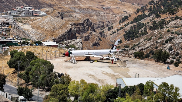 The fuselage of a Boeing 707 aircraft being converted by Atallah and Khamis al-Sairafi into a restaurant.
