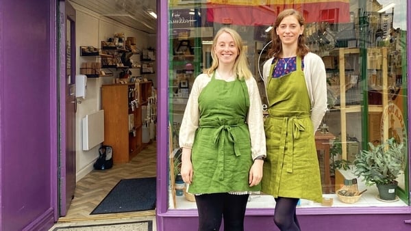 Bláithín McCormick (L) and Maeve McCormick (R) outside their shop the EcoShack