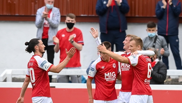 Chris Forrester celebrates with team-mates afte grabbing the only goal