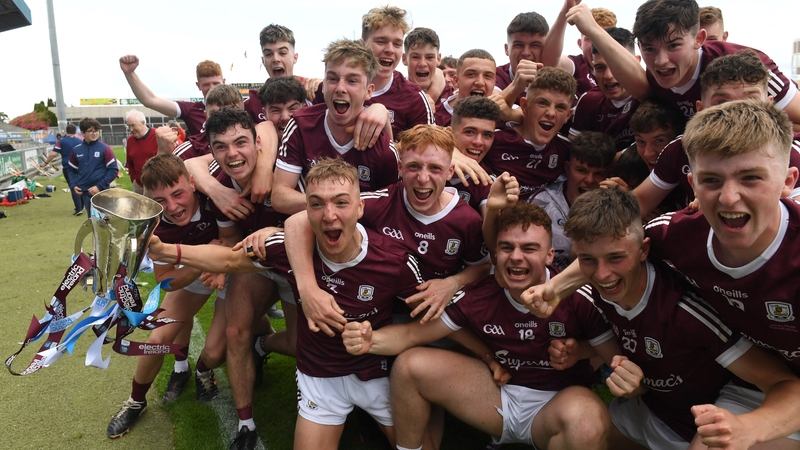 Galway captain Adam Nolan and his team-mates celebrate