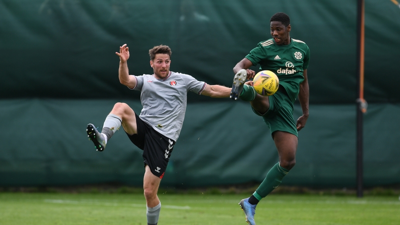 New Celtic signing Osaze Urhoghide in action against Charlton's Conor Washington