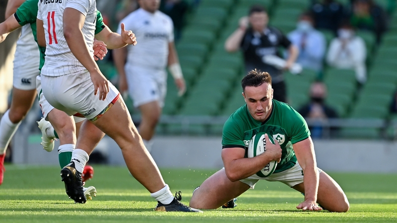 Ronan Kelleher touches down for his fourth try