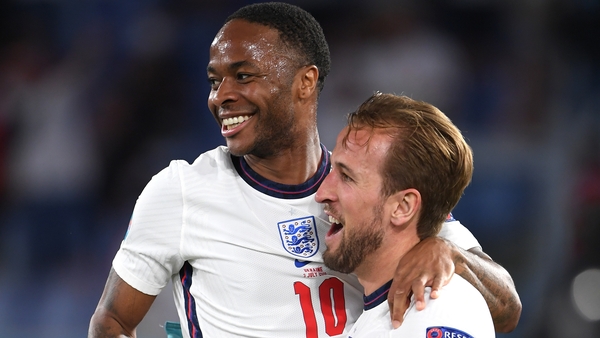 Raheem Sterling (L) with Harry Kane