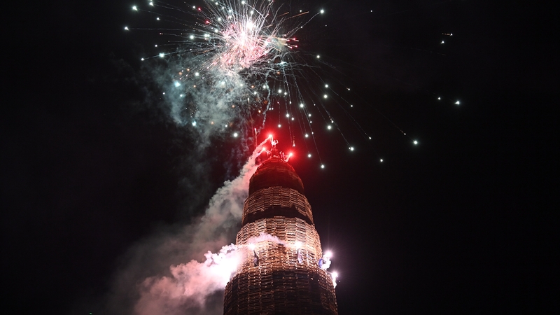 A bonfire in Portadown in the early hours of this morning