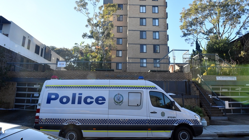 Police were posted outside the apartment block in Sydney's Bondi neighbourhood