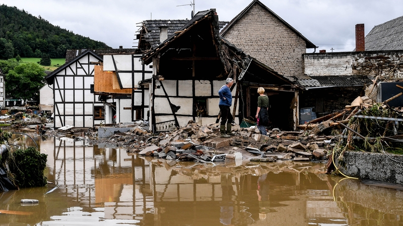 A number of houses were swept away by floods in Schuld, Germany