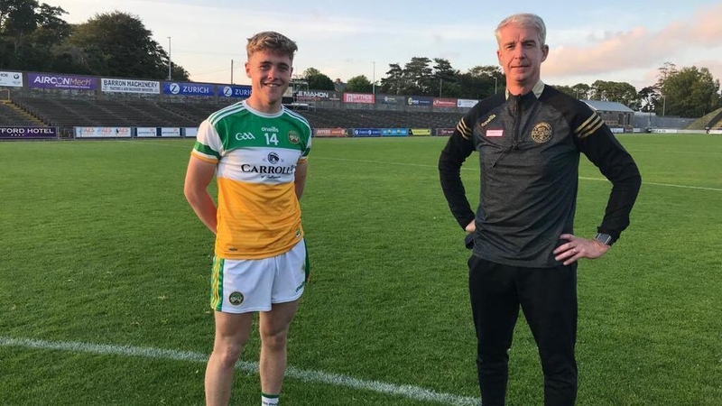 Jack Bryant with U20 team manager Declan Kelly