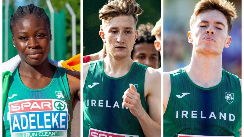 (L to R): Rhasidat Adeleke, Nicholas Griggs and Cian McPhillips