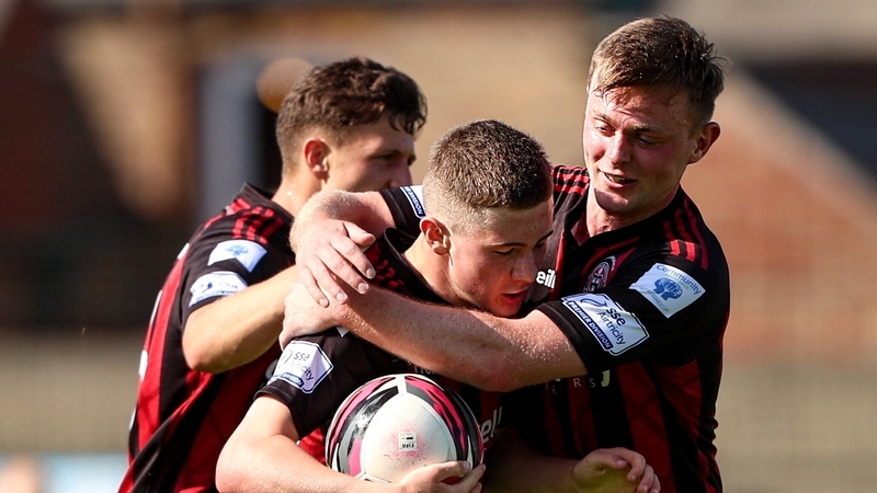 Mullins (c) scored his first senior goal for Bohemians