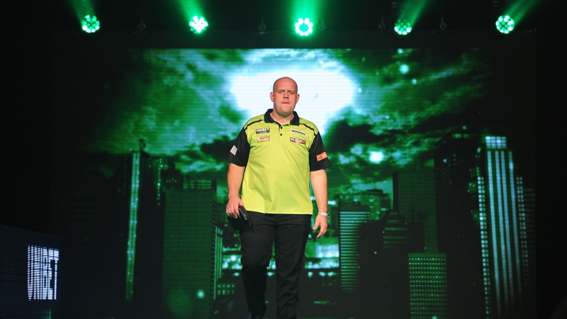 Van Gerwen claimed five legs in a row en route to a 10-7 triumph over Australian debutant Damon Heta