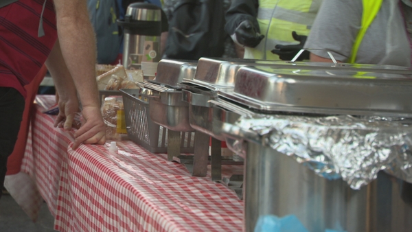 Pop-up soup kitchens in Dublin city centre