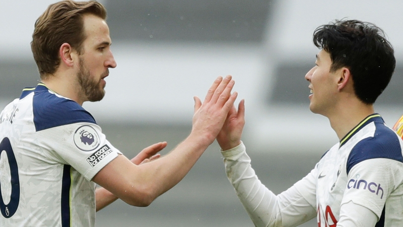 Spurs strikers Harry Kane (L) and Son Heung-Min