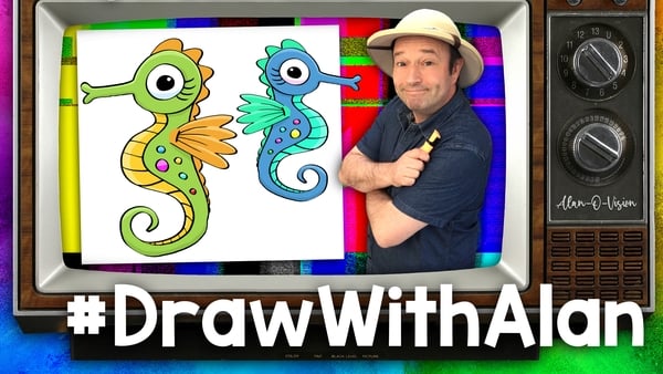 Draw With Alan - how to draw a seahorse!
