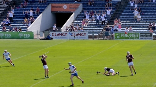 Jack Fagan fires to the back of the Galway net in the first half