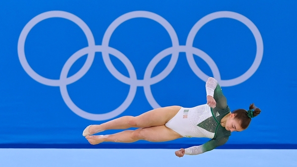 Ryan performing her floor routine