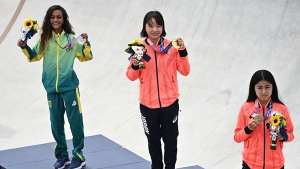 The top three in the women's street skateboarding competition had a combined age of just 42 years old
