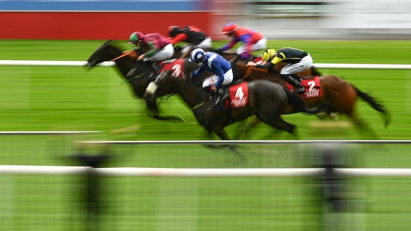 Black Cat Bobby on the way to winning during day one of the Galway Races