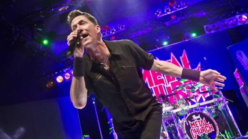 Mike Howe onstage with Metal Church in Berlin in May 2016
