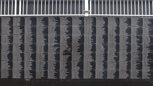 A partial view of the wall of names at the Kigali Genocide Memorial