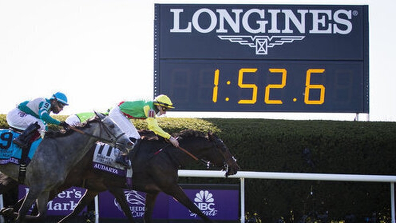 Audarya winning at the 2020 Breeders' Cup