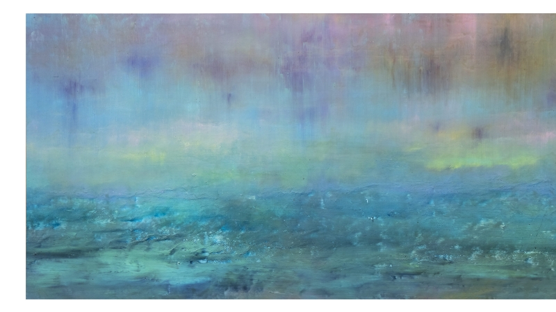 Paul Hughes, Standing still and staring, mixed media on canvas