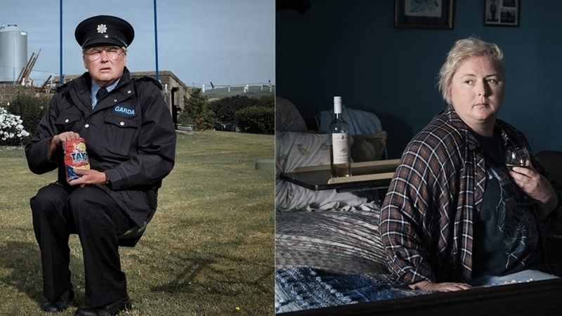 Conleth Hill as Sergeant PJ Collins and Siobhán McSweeney as Bríd Riordan in Holding Photos: Conor Horgan/ITV