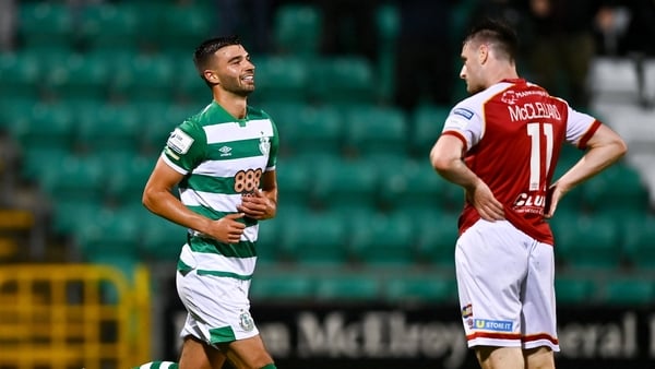 Shamrock Rovers have a lead on St Patrick's Athletic, purely based on results so far in their games this season