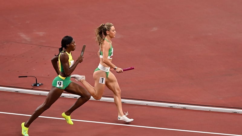 Sophie Becker in action in the 4x400 mixed realy final