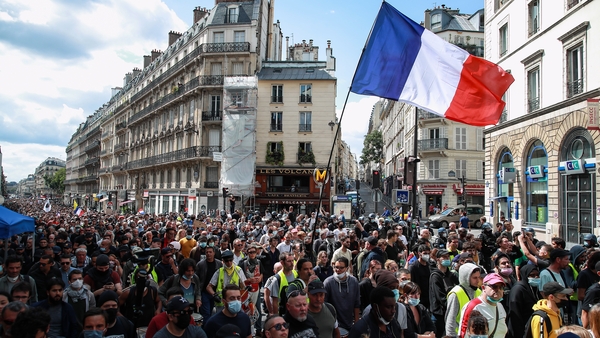 Police estimated some 13,500 people demonstrated on the streets of Paris
