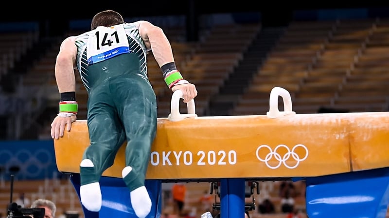 Rhys McClenaghan suffered a slip the men's pommel horse final