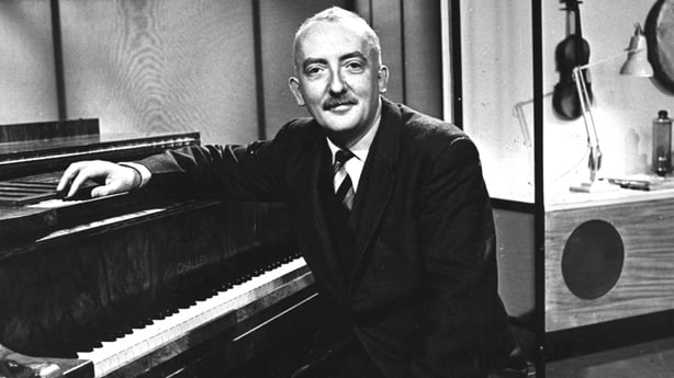 Black and white photo of smiling Sean O'Riada