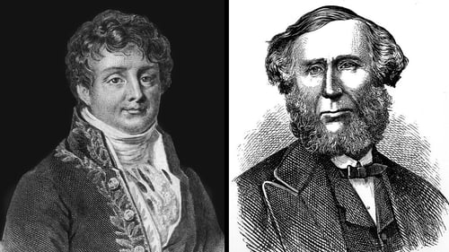 French scientist Joseph Fourier (left) is seen as the first person to speculate about the greenhouse effect, while Irish physicist John Tyndall also researched in the area