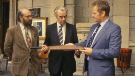 Cricket Bat with a bullet from the 1916 Rising donated to the National Museum of Ireland (1981)