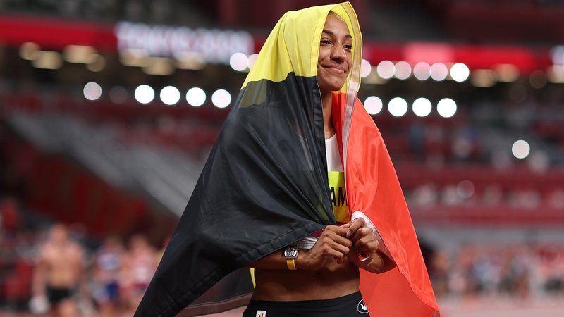 Nafi Thiam dominated in the javelin and the long jump events to defend her heptathlon title