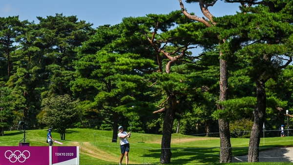Stephanie Meadow of Ireland plays from the fifth tee box