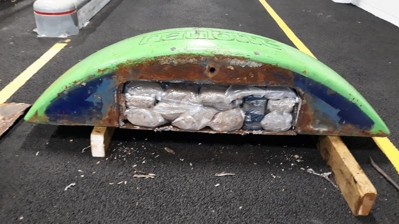 The drug was concealed inside machinery