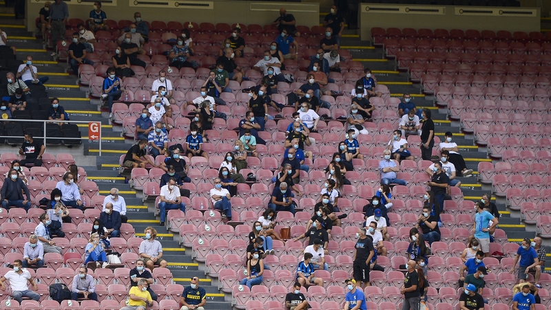 Fans attend the pre-season friendly at the San Siro