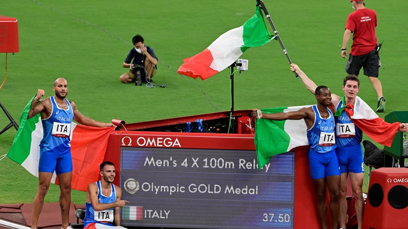Team Italy celebrate their victory