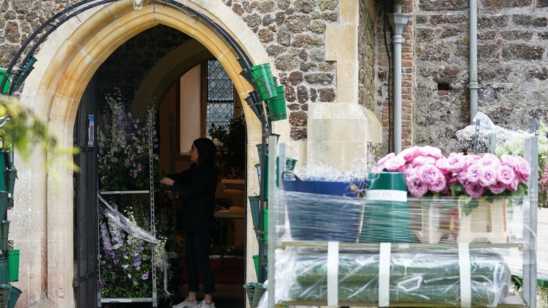 The scene at the church