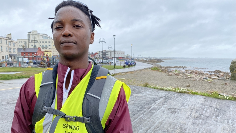 Vusi Thabethe is walking from Oranmore to Dublin