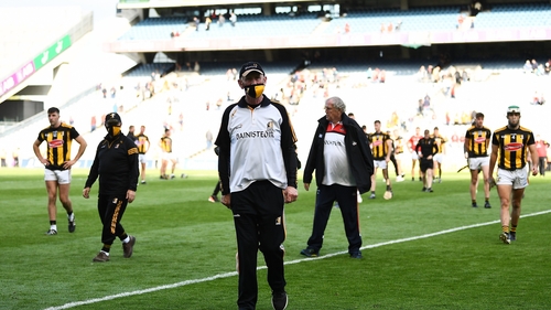 Brian Cody leads his team off the field after their All-Ireland semi-final defeat