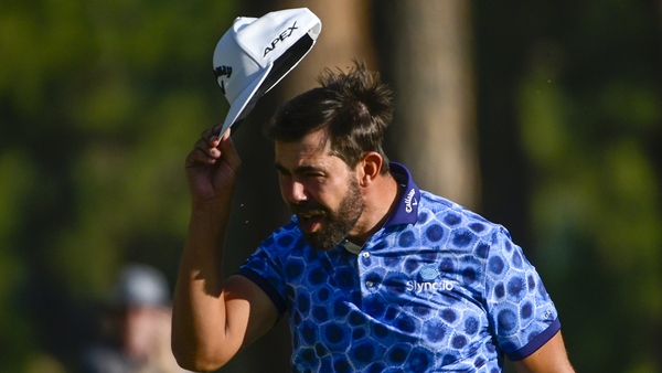 Van Rooyen celebrates winning on the 18th green