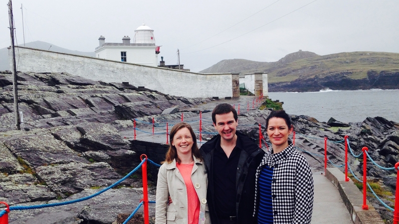 (L-R) Artistic Director Mary Dullea, violinist Darragh Morgan and composer Linda Buckley on Valentia