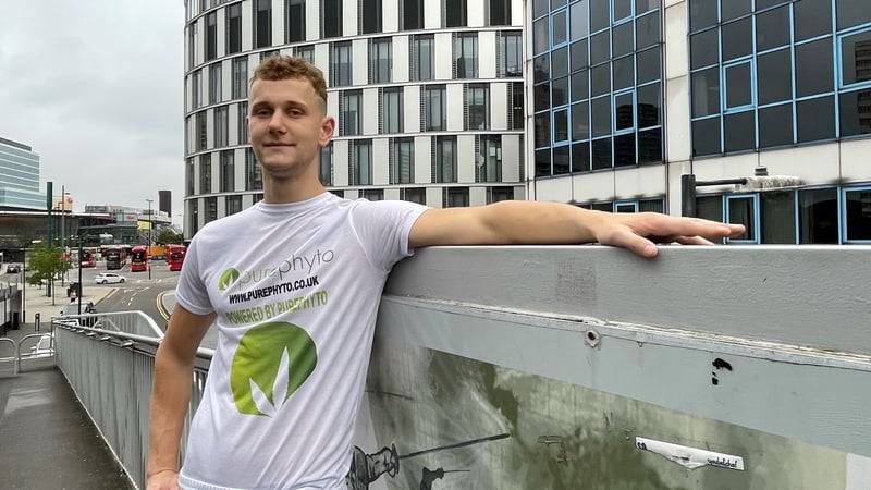 Free-climber George King-Thompson from Oxford before climbing the 23-storey Unex Tower in Stratford, east London / Image: PA